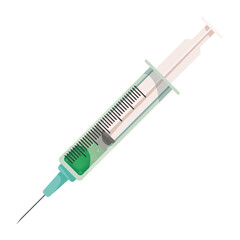 green injection syringe