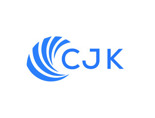 CJK Flat accounting logo design on white background. CJK creative initials Growth graph letter logo concept. CJK business finance logo design.
