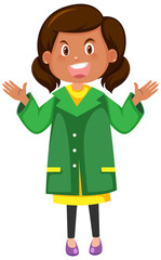 Cute simple cartoon character on white background