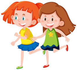 Two cute girls cartoon character