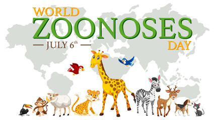 Obraz na płótnie Canvas World zoonoses day poster design