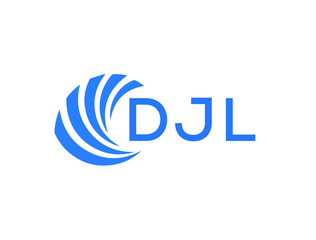DJL Flat accounting logo design on white background. DJL creative initials Growth graph letter logo concept. DJL business finance logo design.
