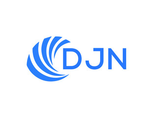 DJN Flat accounting logo design on white background. DJN creative initials Growth graph letter logo concept. DJN business finance logo design.
