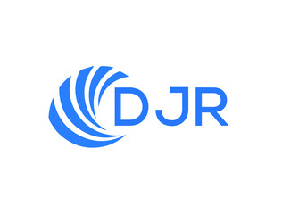 DJR Flat accounting logo design on white background. DJR creative initials Growth graph letter logo concept. DJR business finance logo design.
