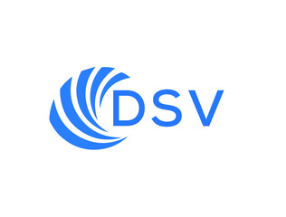DSV Flat accounting logo design on white background. DSV creative initials Growth graph letter logo concept. DSV business finance logo design.
