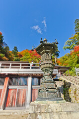 Yamadera is a scenic temple located in the mountains northeast of Yamagata City. The temple grounds extend high up a steep mountainside.