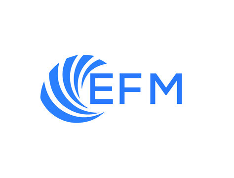 EFM Flat accounting logo design on white background. EFM creative initials Growth graph letter logo concept. EFM business finance logo design.
