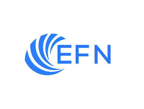 EFN Flat accounting logo design on white background. EFN creative initials Growth graph letter logo concept. EFN business finance logo design.
