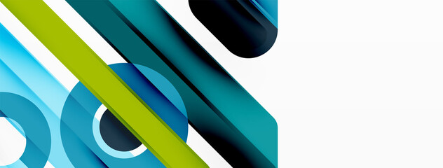 Lines geometric background. Stripes and rings composition business template for wallpaper, banner, background or landing