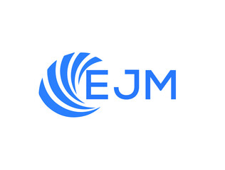 EJM Flat accounting logo design on white background. EJM creative initials Growth graph letter logo concept. EJM business finance logo design.
