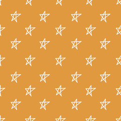 Gender neutral star seamless vector background. Simple whimsical minimal earthy 2 tone color. Kids nursery wallpaper or boho spotted fashion all over print.

