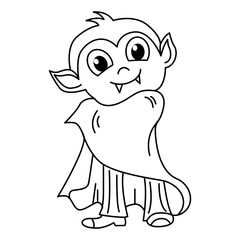 Cute dracula cartoon coloring page illustration vector. For kids coloring book.