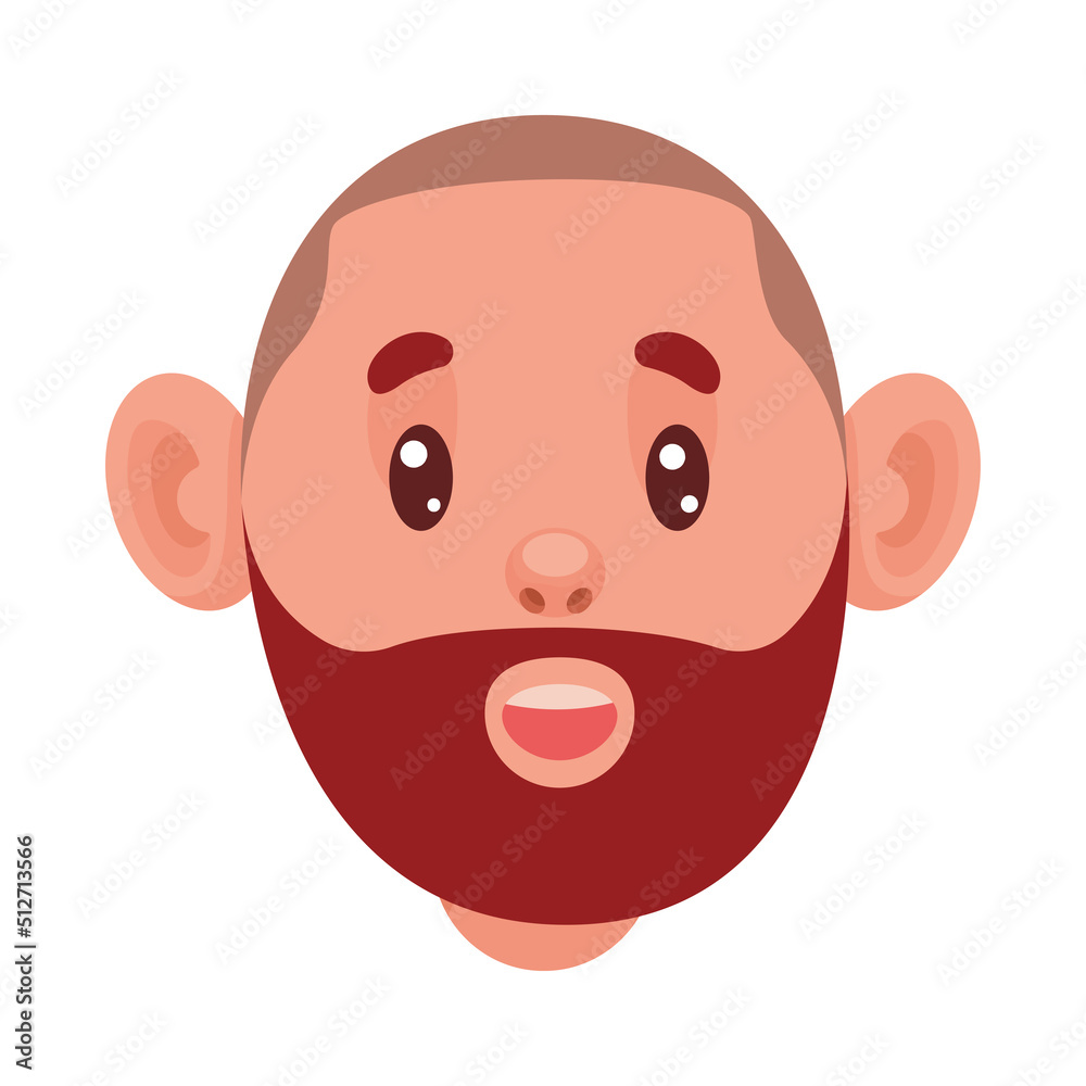 Sticker bearded man head