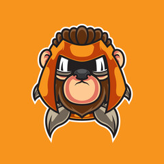 Monkey Knight Head Mascot Logo