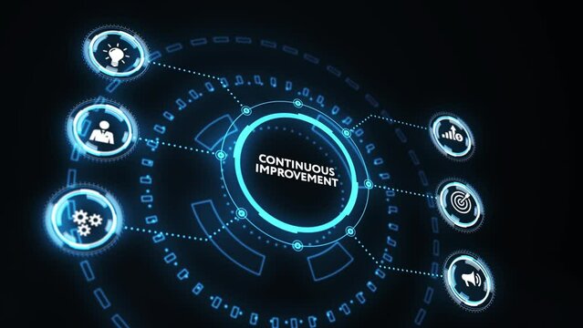 The concept of business, technology, the Internet and the network. virtual screen of the future and sees the inscription: Continuous improvement