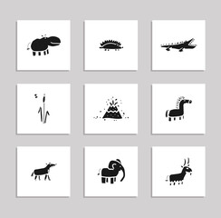 simple animals vector illustration set