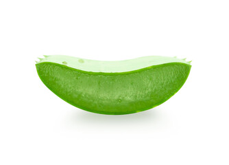 Aloe vera with slice isolated on white background, herb and medical