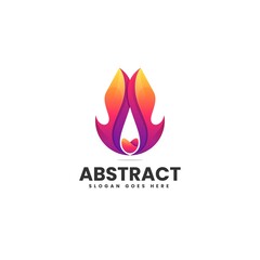 Vector Logo Illustration Abstract Gradient Colorful Style.