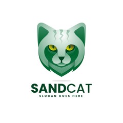 Vector Logo Illustration Sand Cat Gradient Colorful Style.