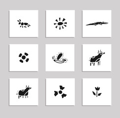simple animals vector illustration set