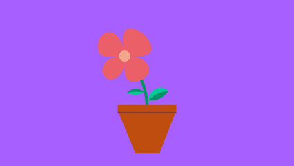 Simple flower growing and waving animation