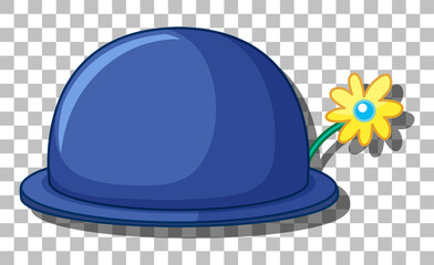 Blue cute hat in flat style