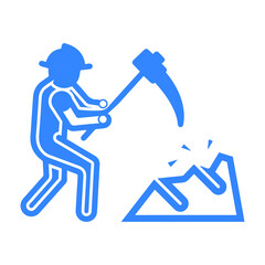 Digging labor quarry worker icon-04
