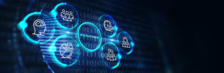 Business, Technology, Internet and network concept. Recruitment career employee interview business HR Human Resources concept. 3d illustration