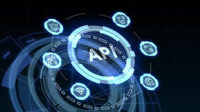 API - Application Programming Interface. Software development tool. Business, modern technology, internet and networking concept