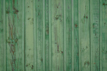 green wooden background with old painted boards planks vintage
