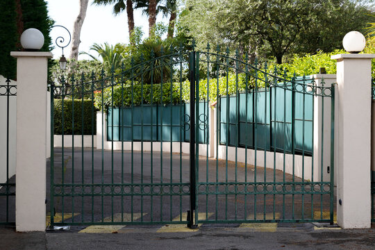 metallic classic portal home iron classical green black steel vintage metal steel house gate