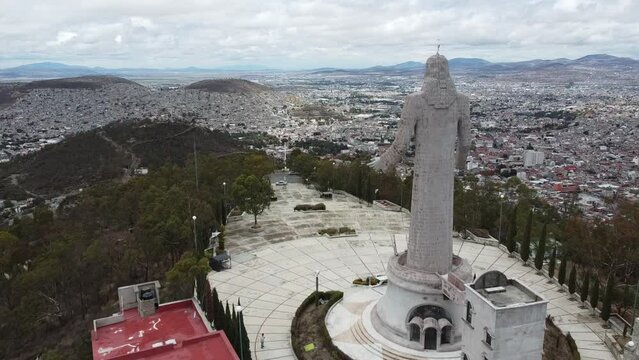 Aerial view of Pachuca from statue "Cristo Rey" in "Santa Apolonia" hill