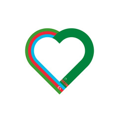 unity concept. heart ribbon icon of azerbaijan and turkmenistan flags. vector illustration isolated on white background