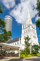 Fototapeta na wymiar Saint Andrew's Cathedral in Singapore