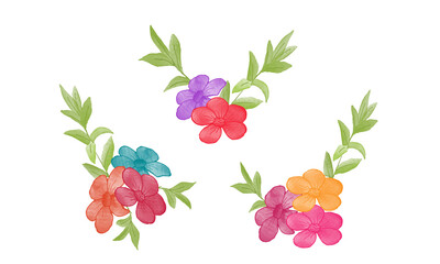 watercolor colorful wild flower design background