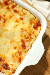 Concept of delicious food - Lasagna, close up