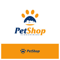 Pet Cloud Logo Design Template. Pet logo concept vector. Emblem, Creative Symbol, Icon