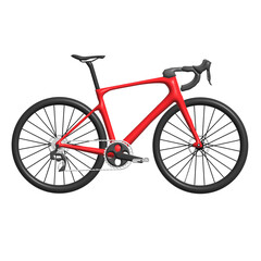 Fototapeta premium 3D Realistic red mountain bike isolated from white background. 