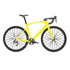 yellow mountain bike isolated from white background