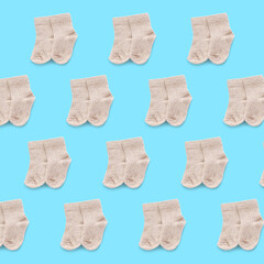 Baby socks on white background