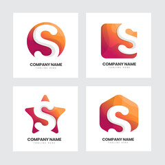 set of colorful letter s logo design templates