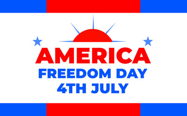 4th of July Background. Happy Independence Day 4th OF JULY. Lettering background with stars Illustration. Happy USA Independence Day Fourth of July background.