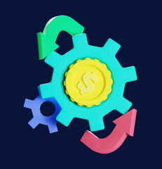 Finance Management 3D Icon Illustration