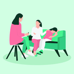 Consultation with Expert Vector Illustration