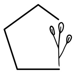 pentagon floral frame
