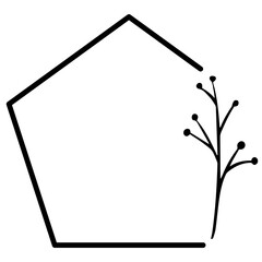 pentagon floral frame
