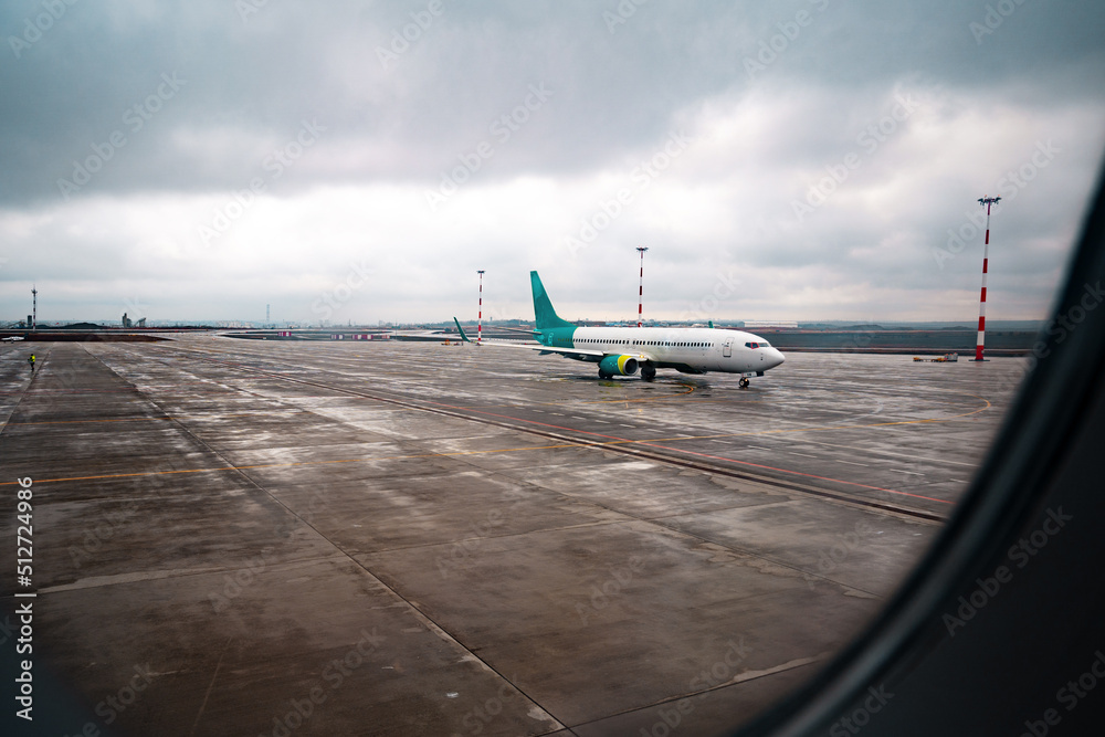 Canvas Prints view through window of aircraft during flight