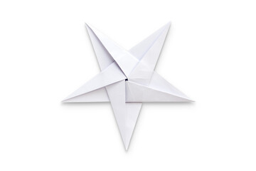 Paper star origami isolated on a white background - obrazy, fototapety, plakaty