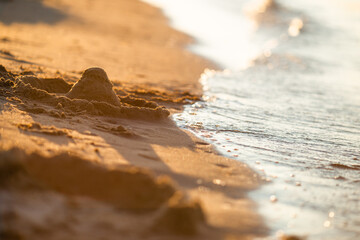 Golden sand and the sea. Beach