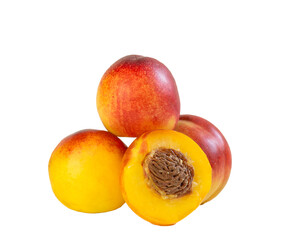Nectarines close-up. Cut out
